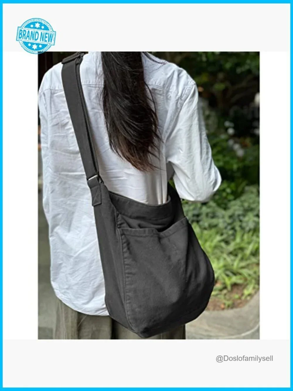 Canvas Hobo Crossbody Shoulder Tote Bag Multi-Pocket Casual Work Travel